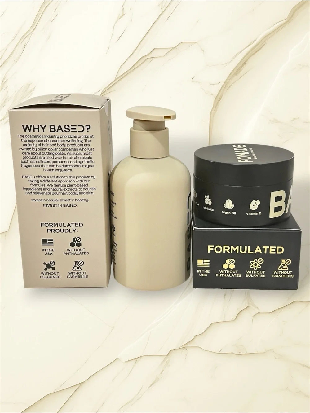BASED BODYWORKS Style & Hydration Duo Set Leave In Conditioner Pomade NIB
